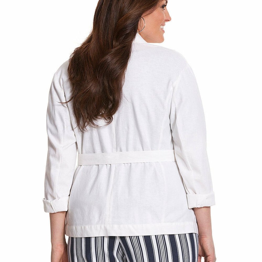 Lane Bryant Stretch Linen Tie Belt Jacket Plus Size - Picture 5 of 5